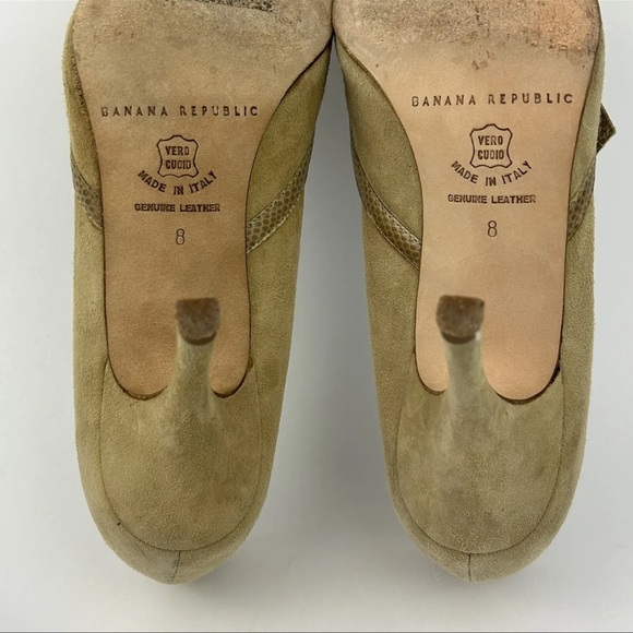 Banana Republic Suede Leather Pointed-Toe Pumps Heels Women’s 8 Made In Italy - Picture 6 of 9